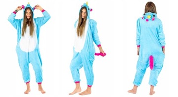 KIGURUMI ONESIE PEGAZ PIŻAMA JEDNOCZĘŚCIOWA KOMBINEZON ZAMEK CIEPŁY DRES S