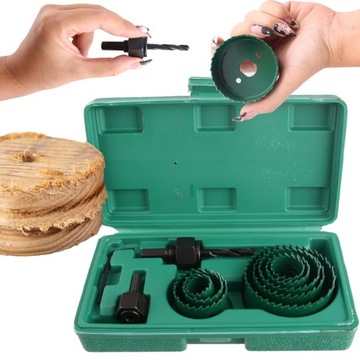 ПРОФЕССИОНАЛЬНЫЕ КОРОНКИ ДЛЯ ДЕРЕВА, 8 ШТ, НАБОР КОРОНОК, диаметр 19-63 мм