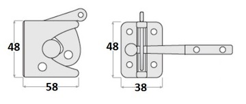 ЗАЩЕЛКА ДЛЯ ВОРОТ САМОБЛОКИРУЮЩАЯСЯ ЧЕРНЫЙ ДВЕРНОЙ ЗАМОК