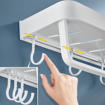 2x Półka prysznicowa Bez dziurkowania Biały 30cm