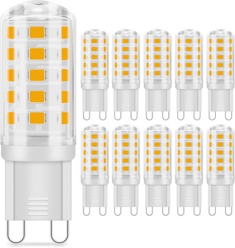 10x ŻARÓWKI LED G9 CIEPŁA BIEL 3000K 3,5W 360°