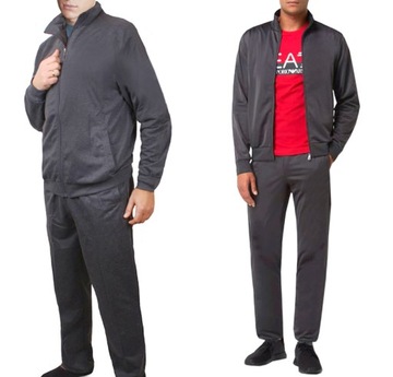 Мужской спортивный костюм, толстовка + брюки, хлопок, графит 257 XXL