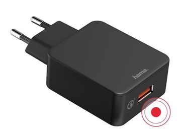 Беспроводное индуктивное зарядное устройство Hama 2000 мА 15 Вт USB-C fast QC черный
