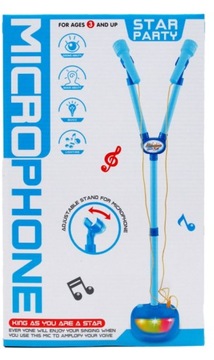 2 МИКРОФОНА + СИНИЙ ЗВУК ШТАТИВА