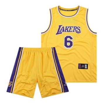 Lakers James No. 6 haftowana koszulka koszulka do koszykówki