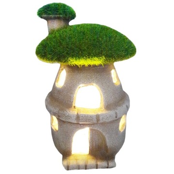LAMPION LED FIGURKA OGRODOWA DOMEK GRZYBEK CERAMICZNY MECH DUŻY 16cm