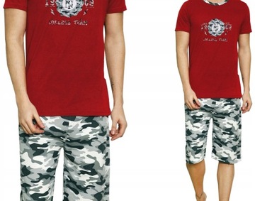 МУЖСКАЯ ХЛОПКОВАЯ ПИЖАМА, КОРОТКИЙ РУКАВ, БРЮКИ КАМУФЛЯЖНЫЕ