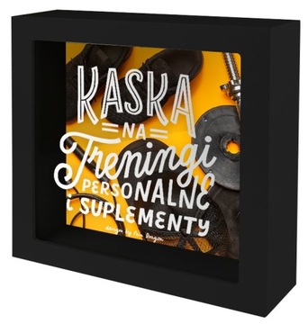 SKARBONKA KASKA SPORTOWCA NA TRENINGI I SUPLEMENTY UPOMINEK NA PIENIĄDZE