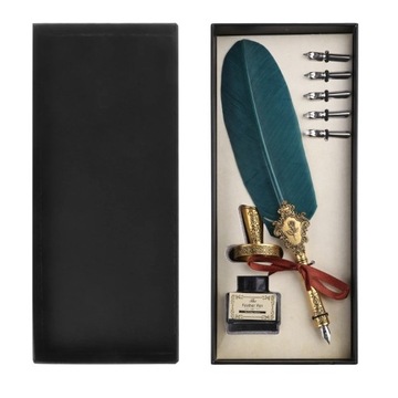 English Calligraphy Feather Dip Pen Writing Ink Set Stationery Gift Box