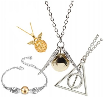 ZESTAW HARRY POTTER INSYGNIA ZNICZ ZŁOTY 4 SZT