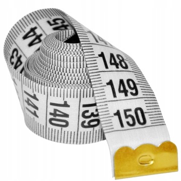 Портновский метр 150см сантиметровая мера, двусторонняя рулетка, см дюймы