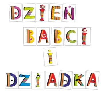 OZDOBA NAPIS LITERY - DZIEŃ BABCI I DZIADKA (A4)