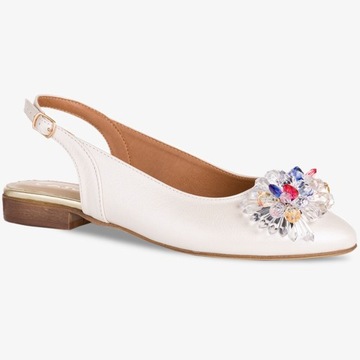 ВЕСЕННИЕ БАЛЕТКИ С КРИСТАЛЛАМИ, ПОЛЬСКАЯ КОЖА, размер 36