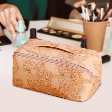 Косметичка с ручкой и отделением Портативная дорожная косметичка Черный