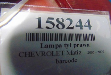 CHEVROLET MATIZ II SVĚTLO ZADNÍ PRAVÁ