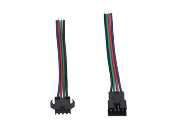 ZŁĄCZKA LED RGB 4XPIN GNIAZDO + WTYK