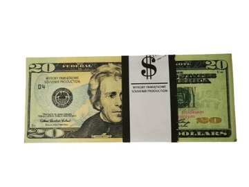 20dolarów USA banknot do zabawy i nauki plik100szt+GRATIS