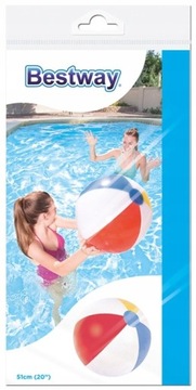 Bestway Kolorowa Dmuchana Piłka Plażowa 51 cm