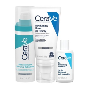 CeraVe Zestaw Serum z Retinolem 30ml, Krem Nawilżający do Twarzy 52ml