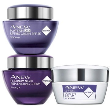 AVON ANEW ZESTAW KOSMETYKÓW KREM DO TWARZY NA DZIEŃ NOC POD OCZY + GRATIS