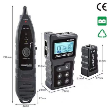 WIELOFUNKCYJNY TESTER KABLI SIECIOWYCH LCD NF-8209