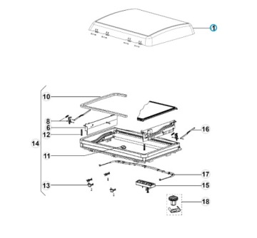 Оконное стекло Dometic Midi Heki 50x70 белое покрытие