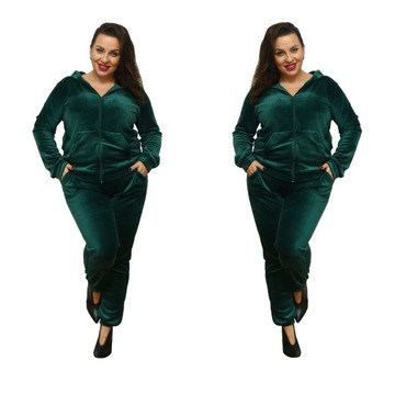 ROZPINANY WELUROWY KOMPLET DRESOWY PLUS SIZE 2-4XL