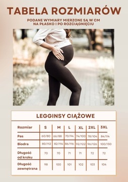 DŁUGIE LEGGINSY CIĄŻOWE BAWEŁNIANE Z PANELEM L