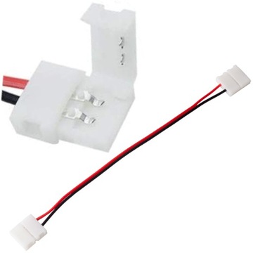 ZŁĄCZKA DO TAŚM LED 10mm DWUSTRONNA PRZEWÓD 2 PIN