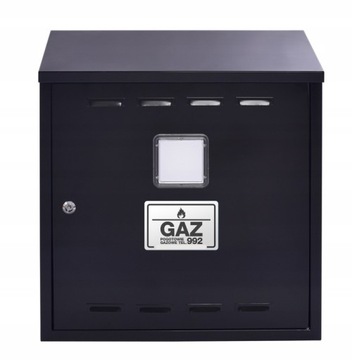 Skrzynka Gazowa 80x80x25 czarna bez pleców PCV