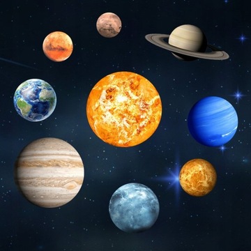 Gaeruite 9 Planet Naklejek Ściennych Fluorescencja