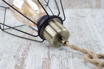 patyna metalowa oprawka e27 z dwoma kołnierzami i blokadą pająk loft retro