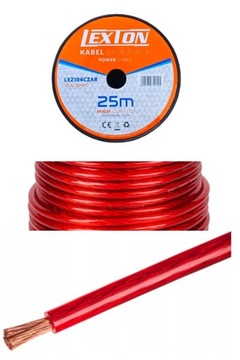 1m GRUBY PRZEWÓD ZASILAJĄCY KABEL LEXTON LgY 21,2mm2 4GA 10mm CCA OFC CZERW