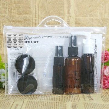 Дорожные туалетные бутылки Набор коричневых дорожных бутылочек