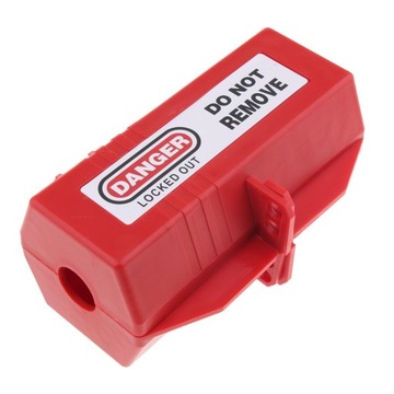 Электрическое устройство с большой вилкой, в которую можно установить сменные навесные замки.