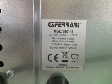 PIEKARNIK WIELOFUNKCYJNY FRYTKOWNICA BEZTŁUSZCZOWA G3FERRARI AIR FRYER