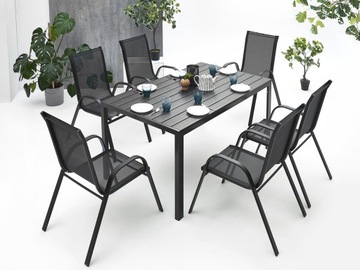 Zestaw mebli ogrodowych meble TARAS 6+1 POLYWOOD