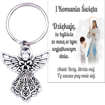 PODZIĘKOWANIE DLA GOŚCI PIERWSZA KOMUNIA ŚWIĘTA ANIOŁEK BRELOK PAMIĄTKA