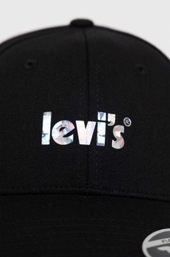 Levi's czapka z daszkiem kolor czarny z nadrukiem D7076.0007