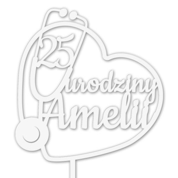 TOPPER LEKARZ DOKTOR PIELEGNIARKA MEDYK TORT BIAŁY