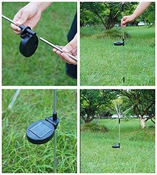 2шт солнечные садовые фонари с приводом от одуванчика фейерверк украшения 150 светодиодов