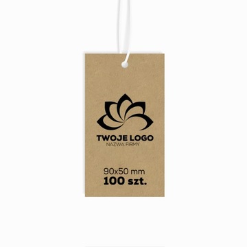 Metki cenówki zawieszki eko eco z dziurką 9x5cm 100 szt.