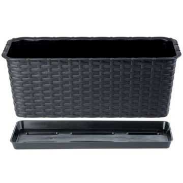 ЦВЕТОЧНЫЙ ГОРШОК БАЛКОННАЯ ПОДСТАВКА ДЛЯ ЦВЕТОВ 40см АНТРАЦИТОВЫЙ