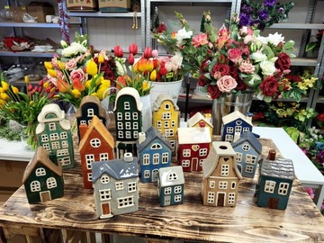 КЕРАМИЧЕСКИЙ ФОНАРЬ ДЛЯ ДОМА TENEMENT HOUSE TEALIGHT ПОДСВЕЧА ФОНАРЬ 18,5 см