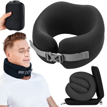 PODUSZKA ORTOPEDYCZNA PODRÓŻNA ROGAL NA SZYJĘ MEMORY FOAM USZTYWNIANYM ETUI