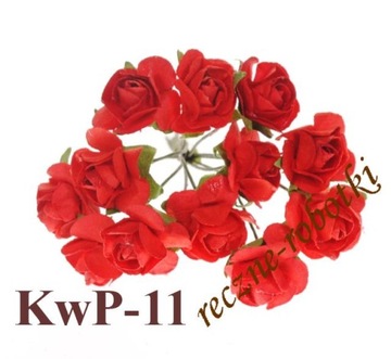 KWIATKI RÓŻYCZKI PAPIEROWE RÓŻE 12szt. - 11