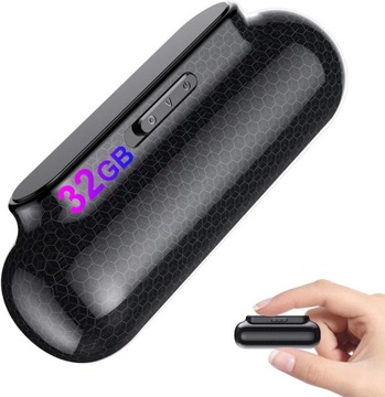 Mini dyktafon 32 GB rejestrator audio urządzenia nagrywania dźwięku z wadą