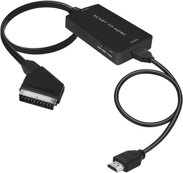 АДАПТЕР КОНВЕРТЕР SCART В HDMI AV EURO FULL HD