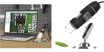 Mikroskop cyfrowy przybliżenie 1600x 2Mp 8 LED USB