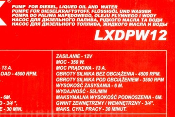 НАСОС ДЛЯ СЛИВА МАСЛА ВОДЫ мини-распределитель CPN 12 В LXDPW12